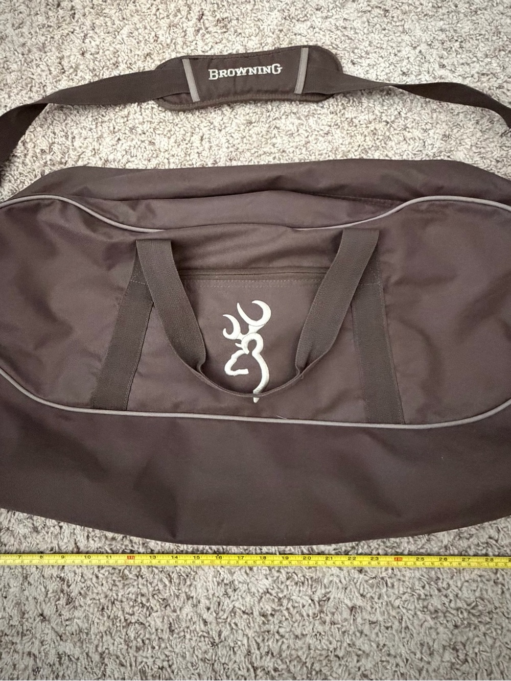 Browning Brown Canvas Travel Duffel with Logo - Picture 4 of 7